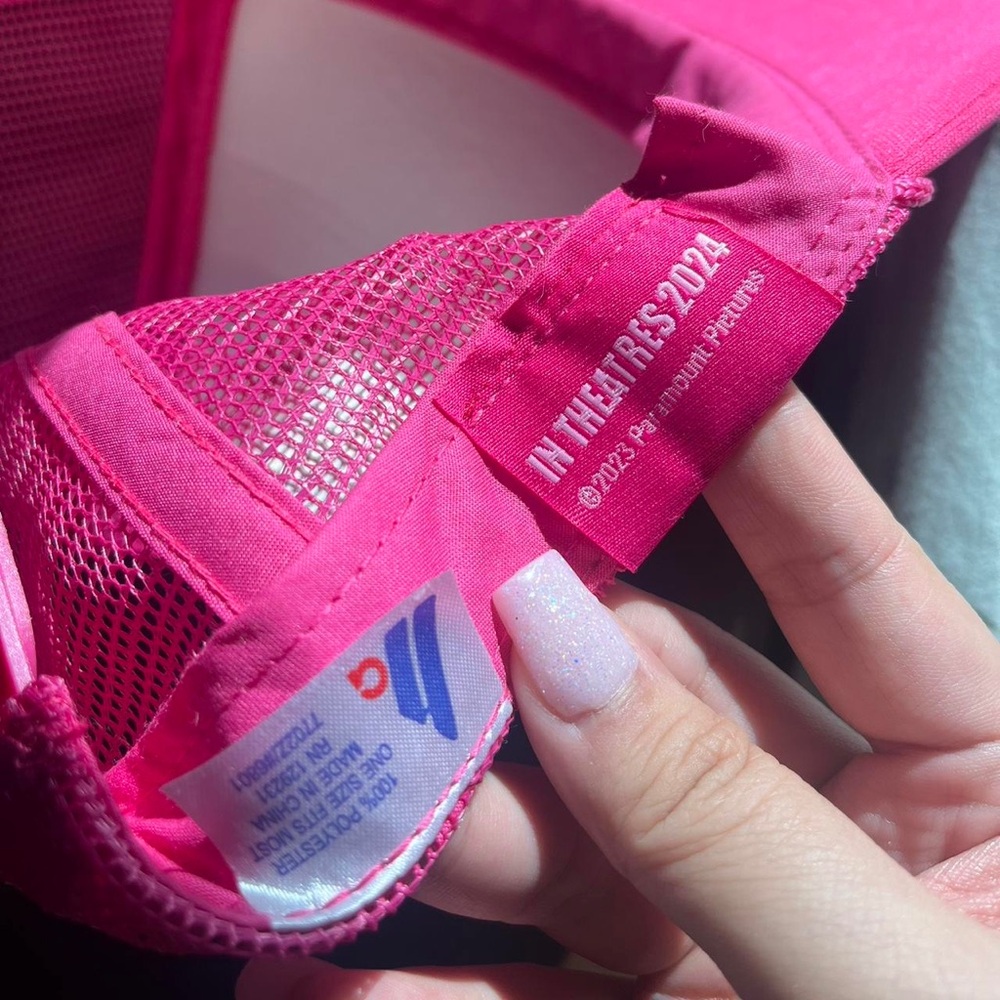 Women's Pink and White Hat - Picture 2 of 3